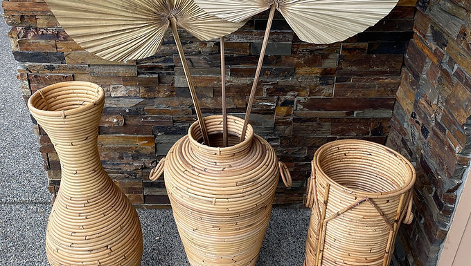 RATTAN FLOOR VASES, Bamboo Floor Vases, Tall Floor Vases, Wood Floor Vases