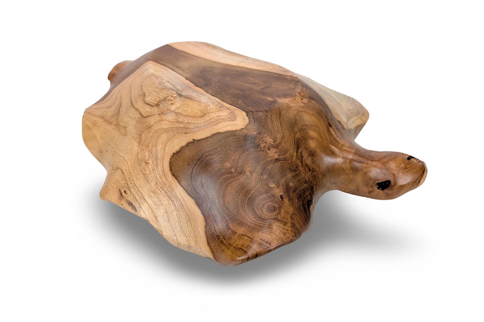 Thumbnail: SERVING LEAF TRAY, Hand Carved Teak Platter, Tropical Serving Board, Vintage
