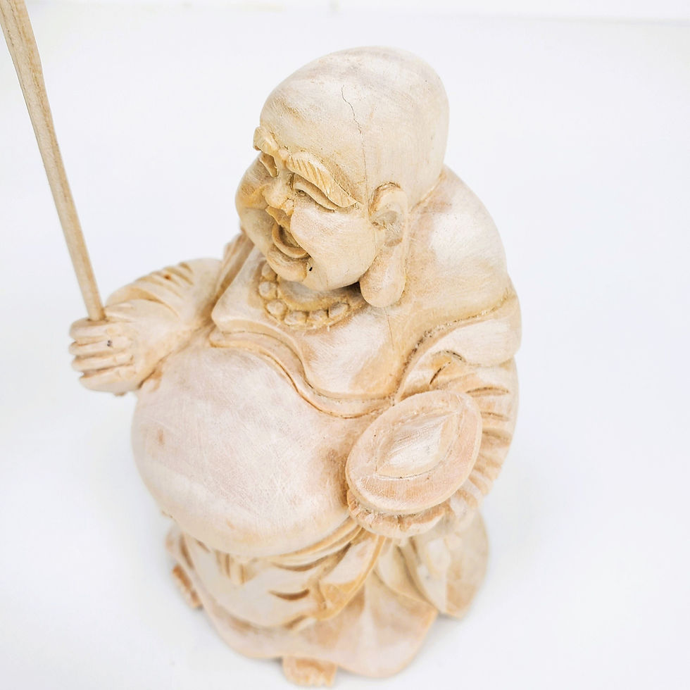 Thumbnail: HAPPY BUDDHA FIGURINE, Buddha with shade, Peaceful Buddha, Standing Happy