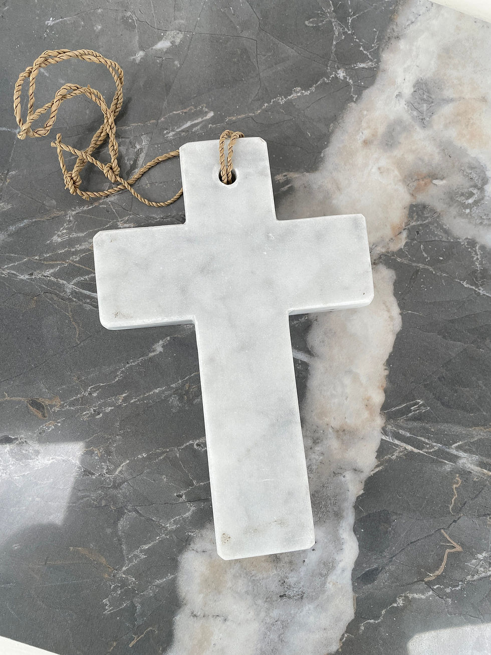 Thumbnail: HANGING MARBLE CROSS, Ornamental  Cross, Modern Wall Cross, Home Decor Accents