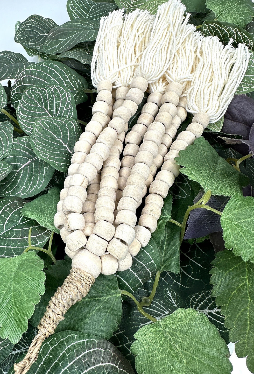 Thumbnail: ORGANIC BEADED TASSEL, Curtain Tieback, Hand Made Tieback, Tassel, Cotton Tassel