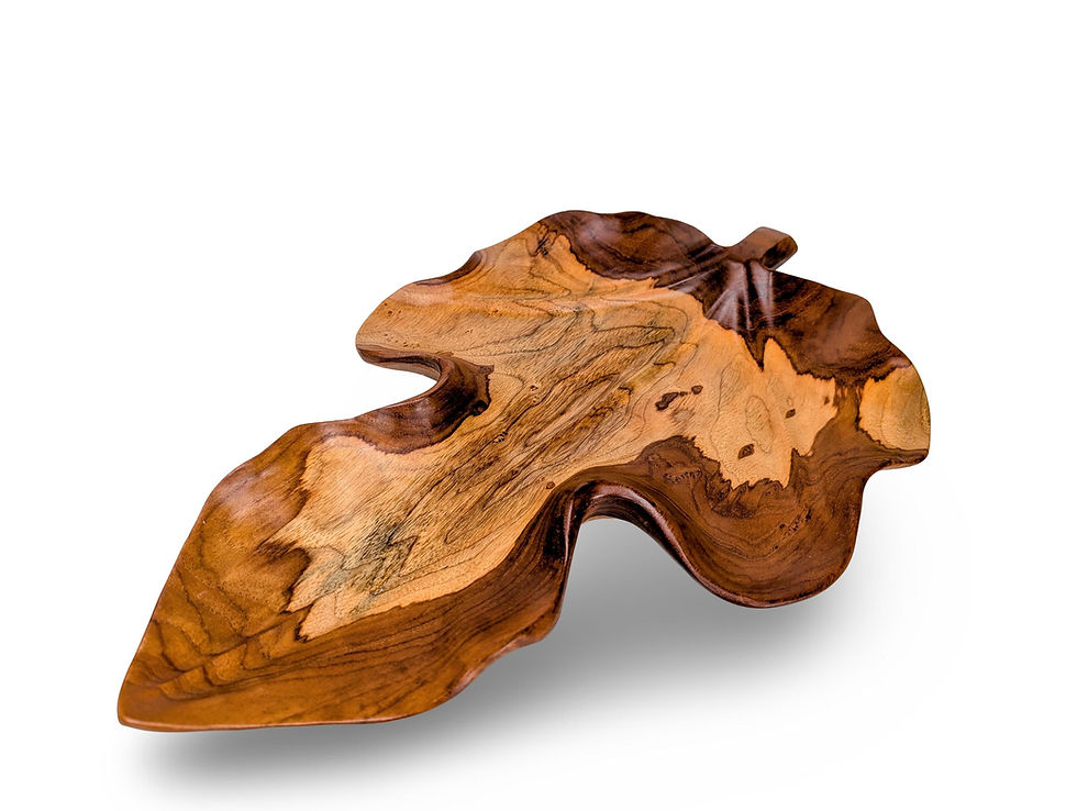 Thumbnail: WOODEN LEAF PLATE, Leaf Bowl, Teak Leaf Plate, Teak Leaf Plate, Wood Tray, Teak