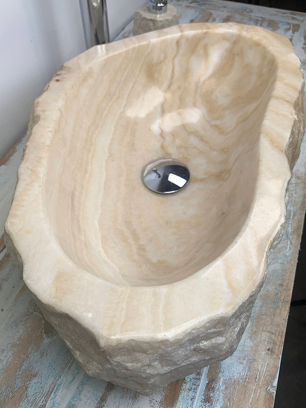 Thumbnail: WHITE ONYX SINK, Stone Bathroom Sink, Stone Vessel Sink, Natural Stone Sink