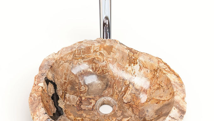 Natural Petrified Wood Sink, Petrified Wood Basin, Rustic Bathroom Accent