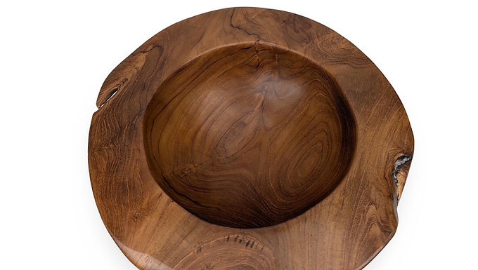 LIVE EDGE TEAK Bowl, Natural Shape Bowl, Wood Centerpiece Bowl, Primitive Bowl