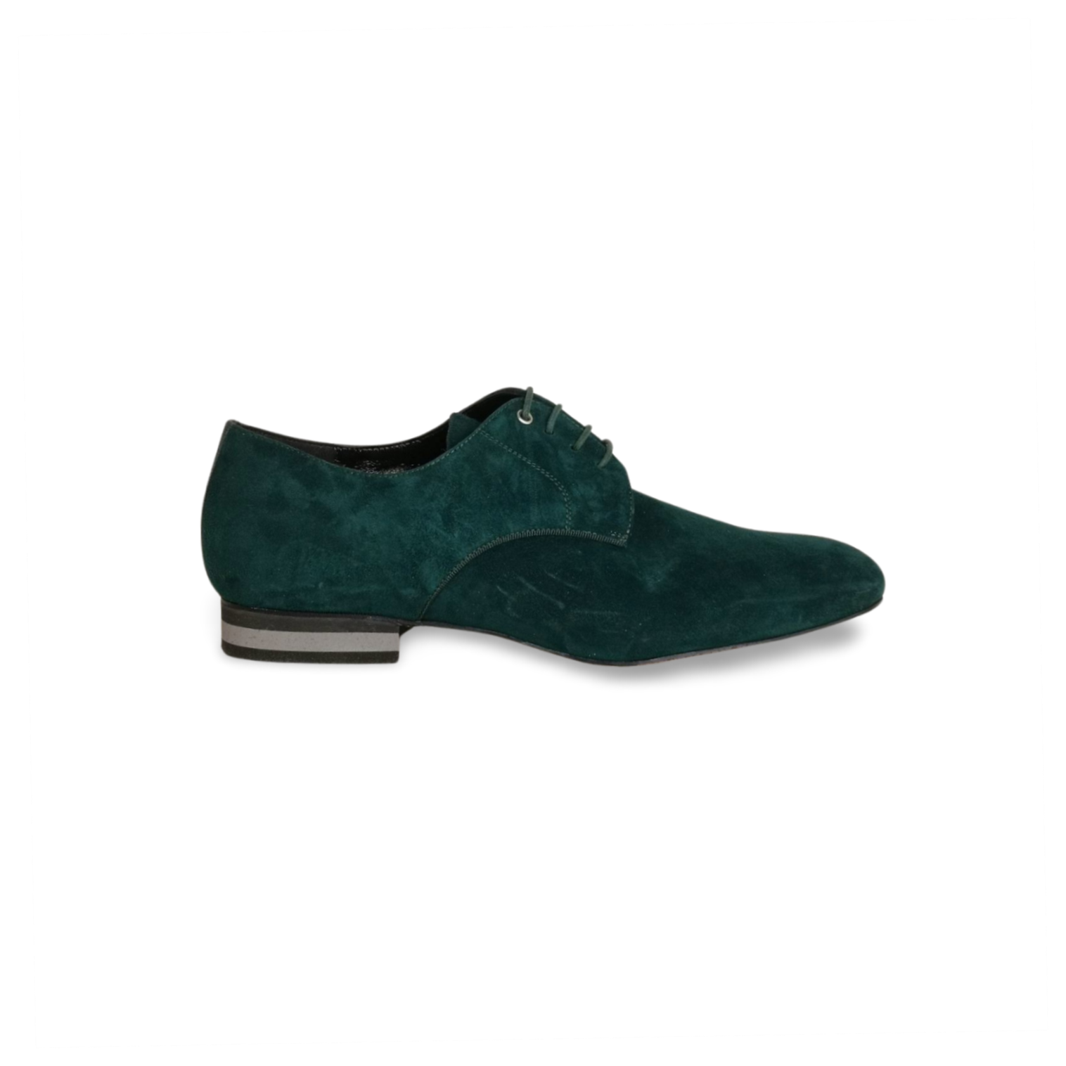 Men shoes in green suede