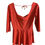 Thumbnail: Red Tango Top with Peplum and 3/4 Sleeves
