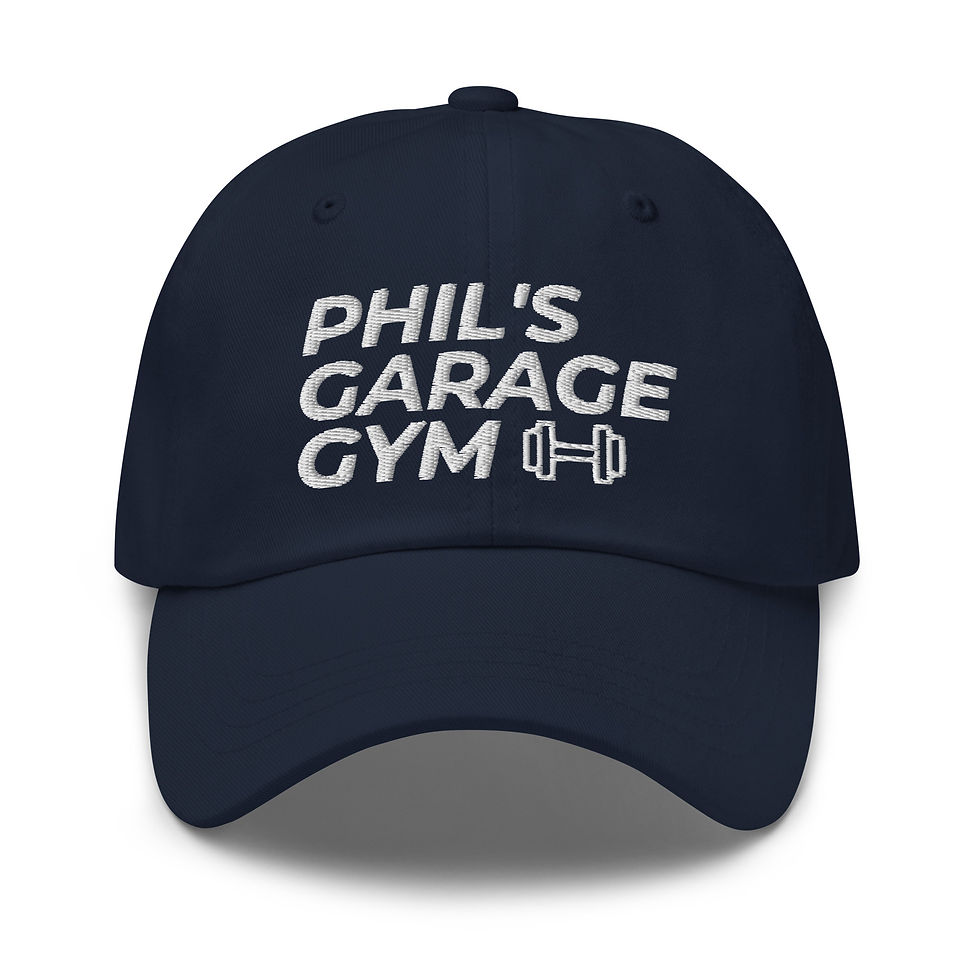 Thumbnail: Phil's Garage Gym Dad Hat (White Logo on Black, Navy, or Gray)