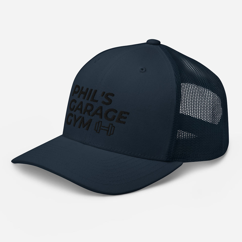 Thumbnail: Phil's Garage Gym Trucker Cap (Black Logo on Black or Navy)