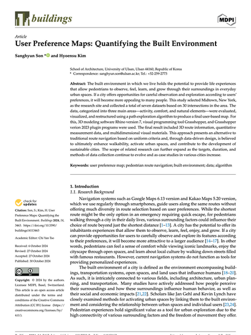 [SCIE] User Preference Maps: Quantifying the Built Environment