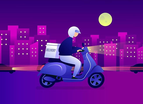 night-food-delivery-service-by-scooter-with-courier-man-courier-riding-scooter-with-parcel