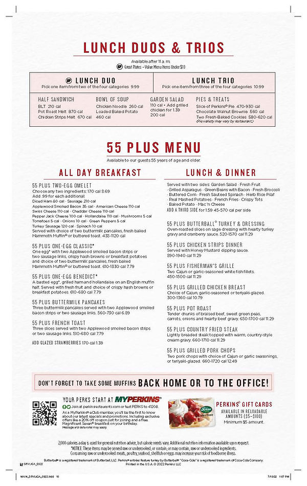 Menu | perkins