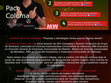 Curso con Paco Coloma de DFV Consulting "Finanzas y estrategias claves para tu negocio dental"