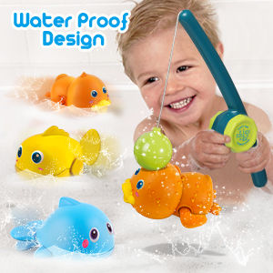 Thumbnail: Dwi Dowellin Bath Toys for Toddlers, Magnetic Fishing Games Kids Bathtub Toys, 