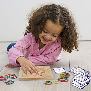 Thumbnail: Coogam Wooden Geoboard Mathematical Manipulative Material Array Block Geo Board