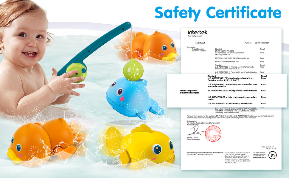 Thumbnail: Dwi Dowellin Bath Toys for Toddlers, Magnetic Fishing Games Kids Bathtub Toys, 