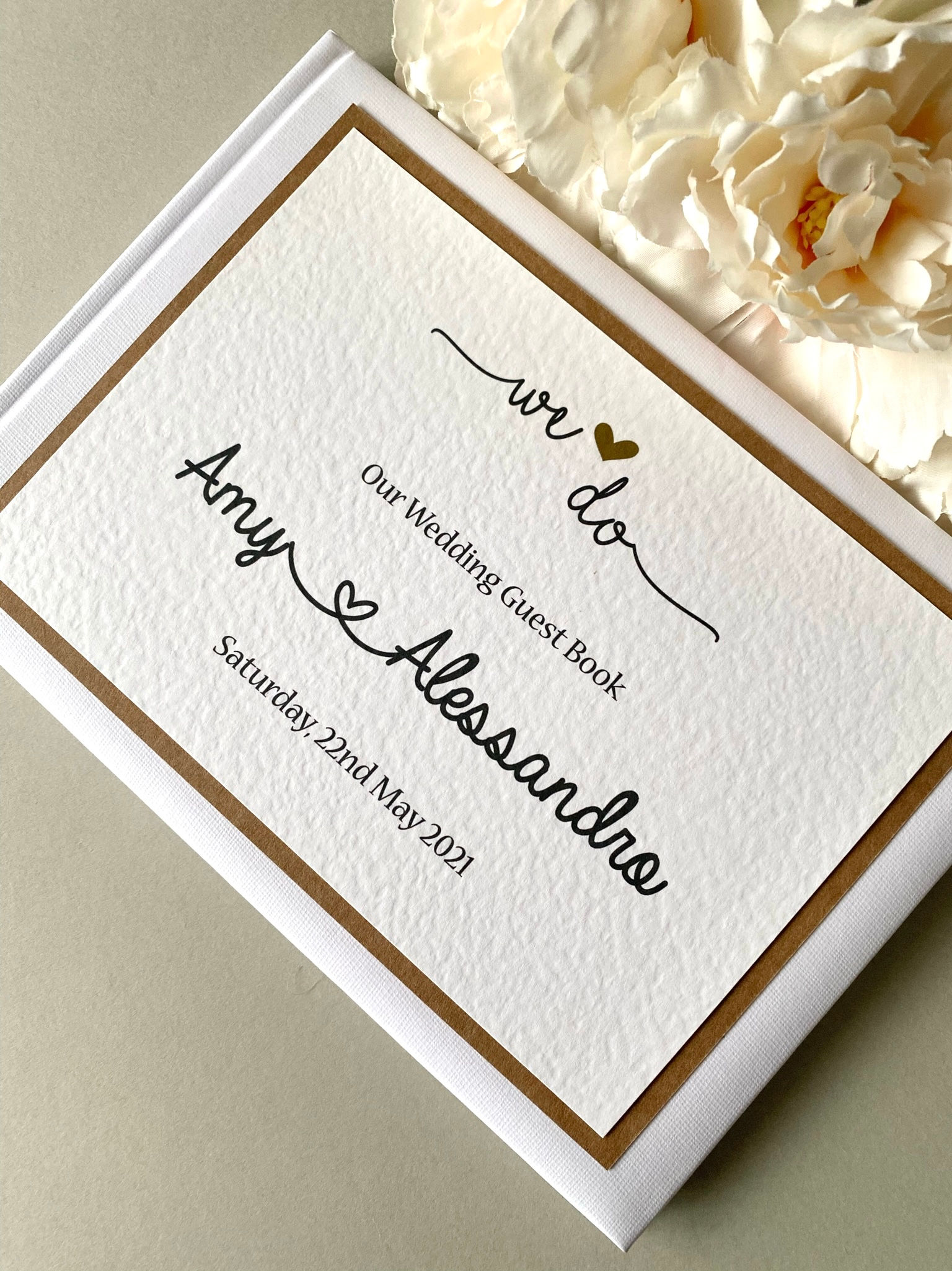 Amy Rustic Floral Personalised Guest Book