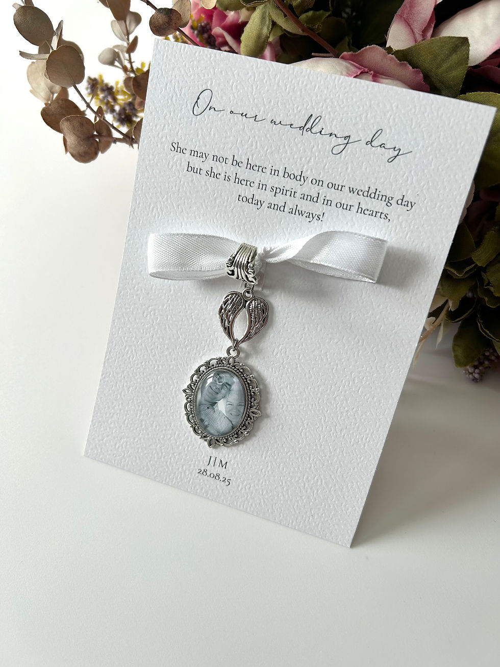 Thumbnail: Personalised Memorial Charm - Bouquet or Buttonhole