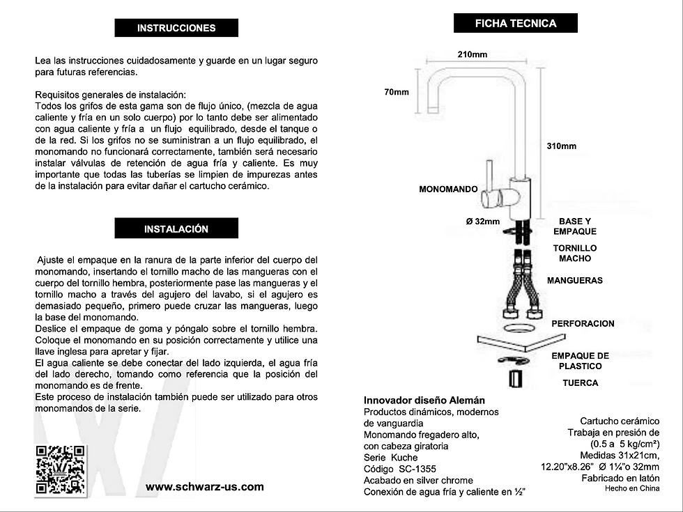 Miniatura: Monomando alto  küche, con  cabeza gitaria silver