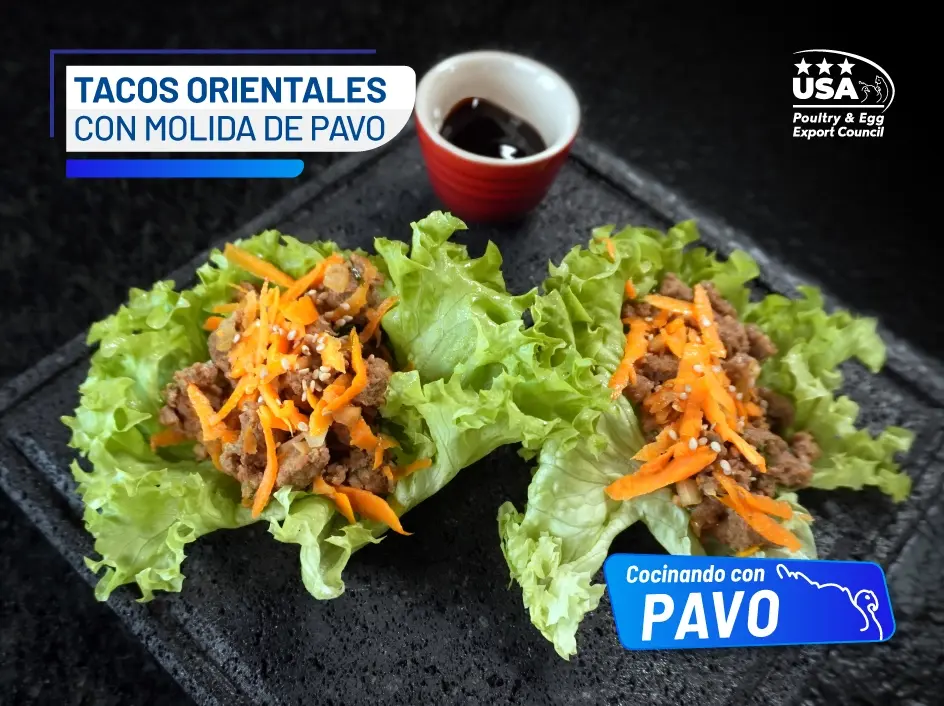 Receta tacos orientales con molida de pavo