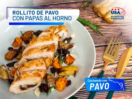 Receta rollitos de pavo con papas al horno