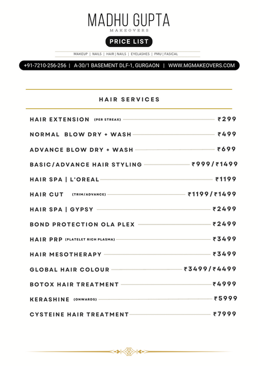 Hair Services Charges