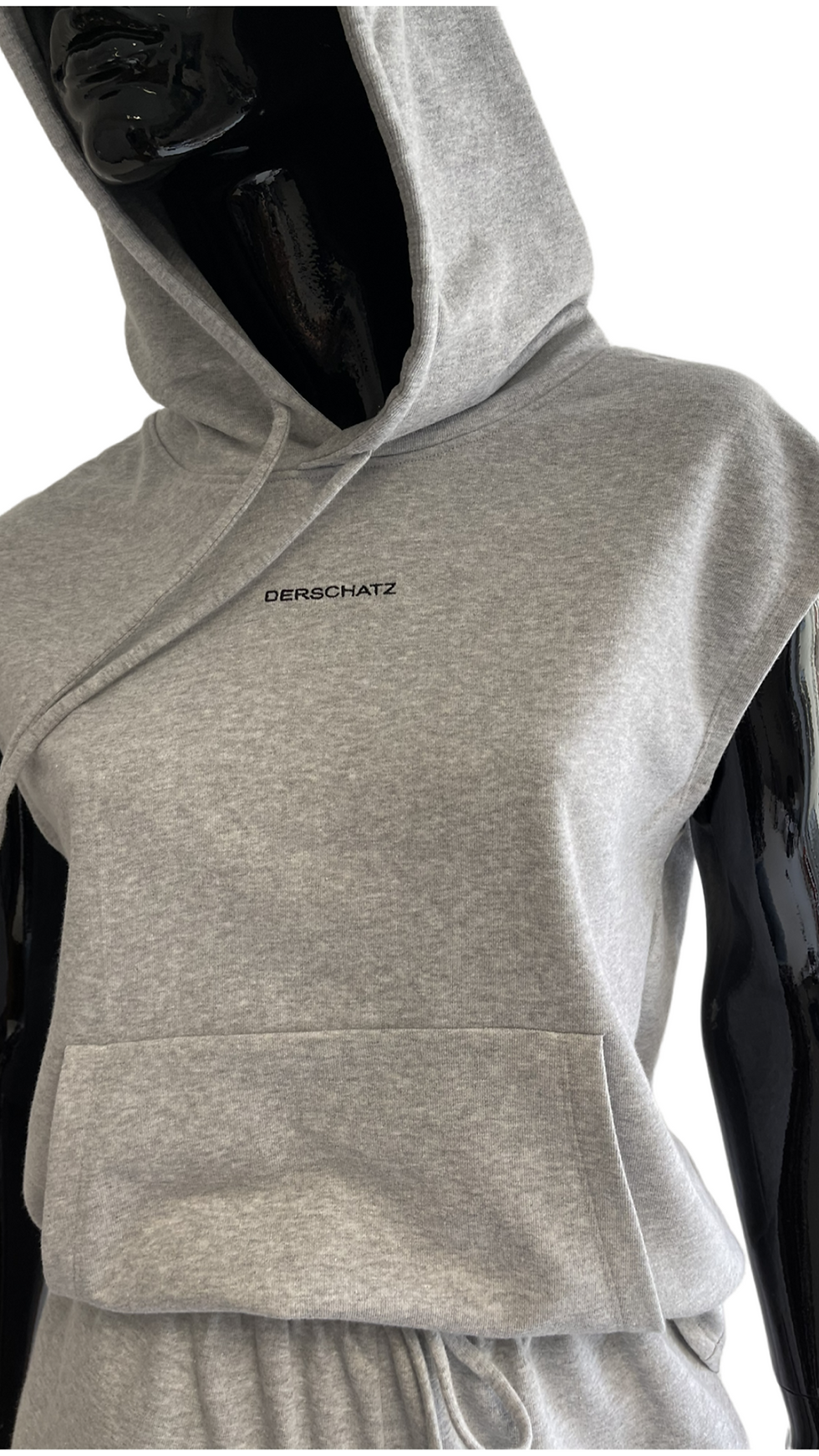 Thumbnail: Grey Melange Cotton Sleeveless Set