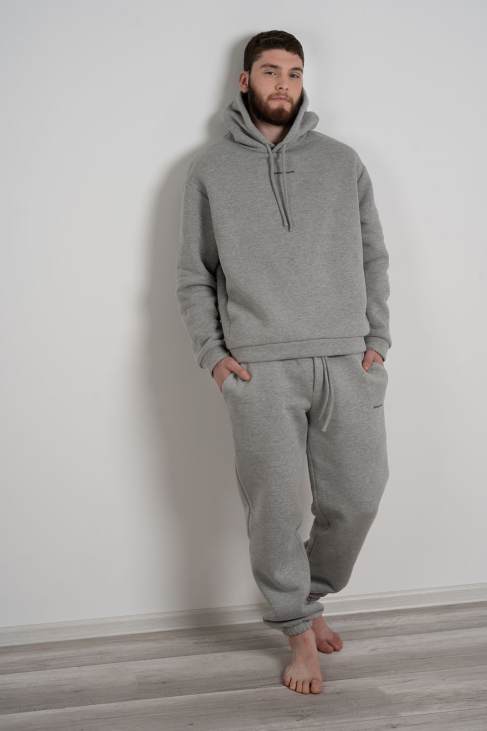 Thumbnail: Grey melange Hoodie&Jogger Set
