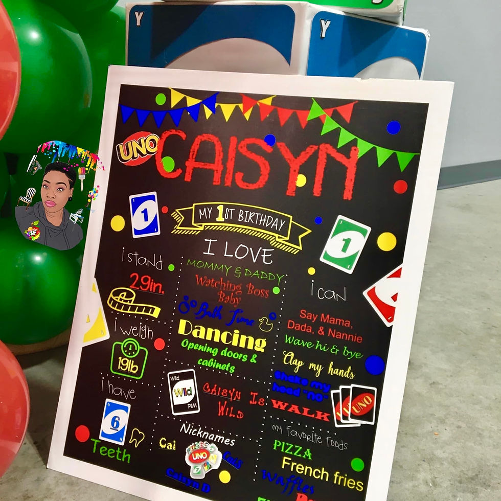Printed party sign