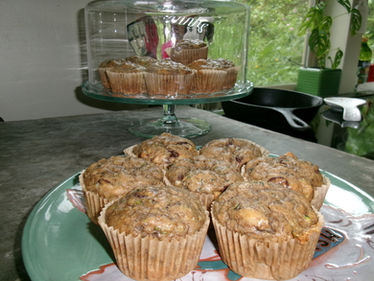 Chocolate Chip Muffins with Banana and Zucchini