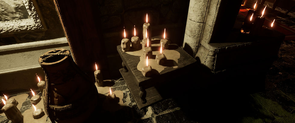 Pools of wax around candles