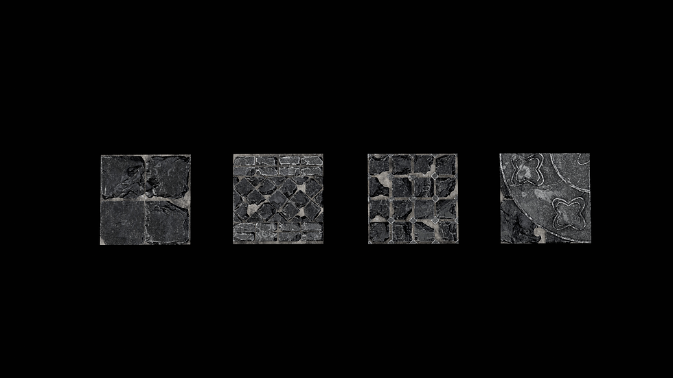 Marmoset Toolbag render of my tiled pieces