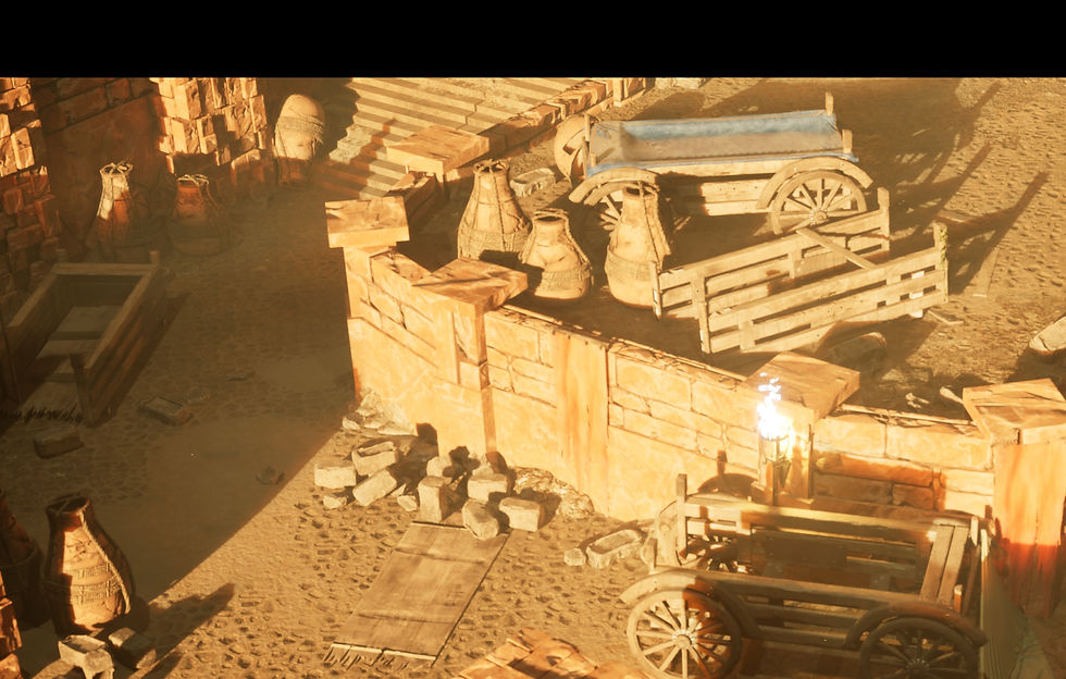 Pots in scene