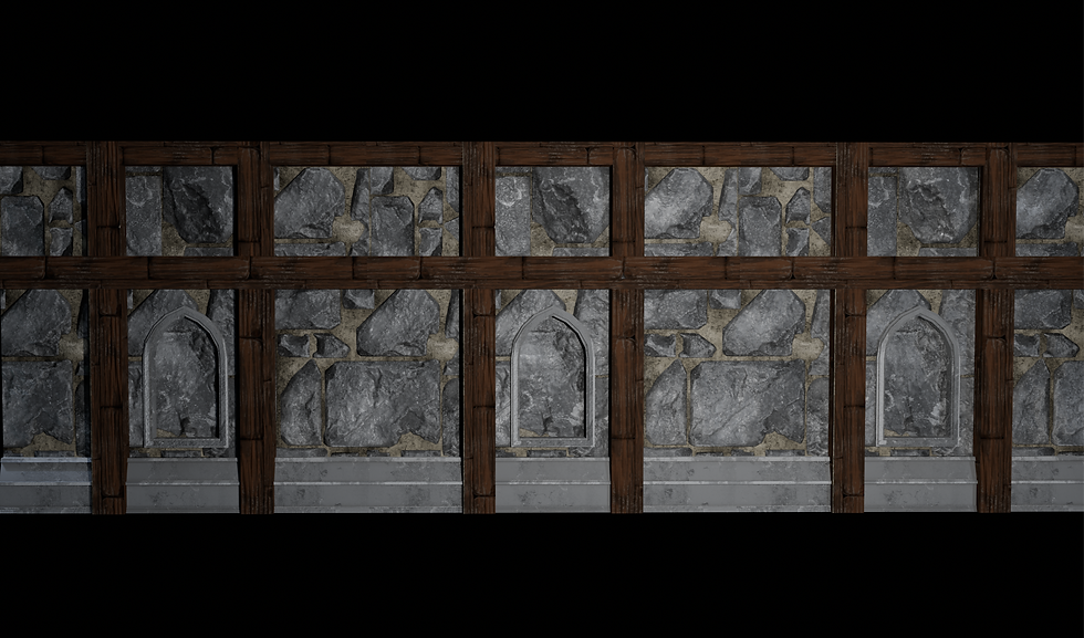 Render of trim sheet on wall after improvement