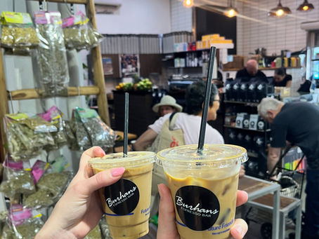 Two iced coffees