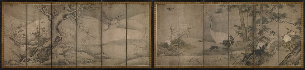 四季花鳥図屏風