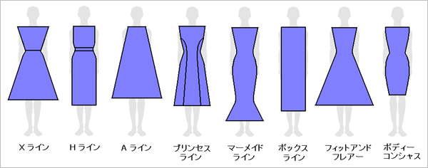 【Xライン】エレガントなシルエットのXライン。くびれを絞って全身をスッキリ見せよう！