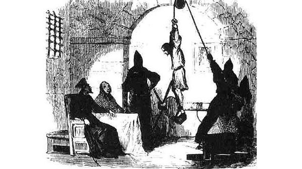 Strappado torture device, history