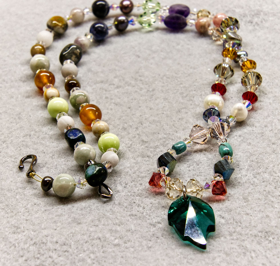 Thumbnail: Swarovski Green Leaf Pendant