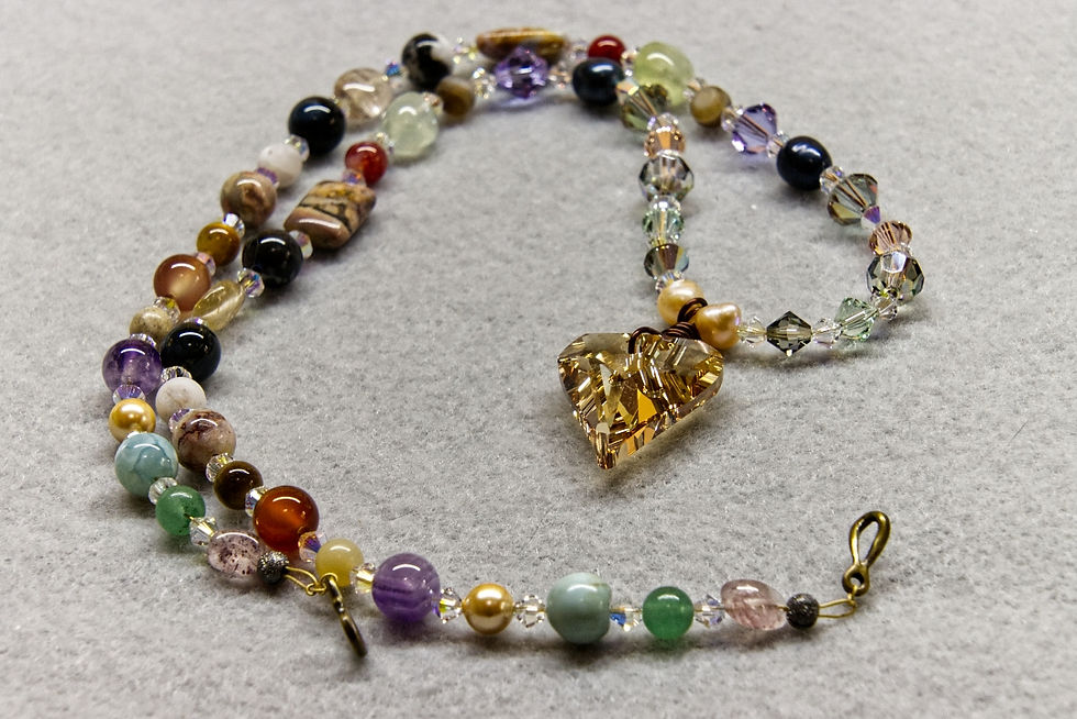 Thumbnail: Golden Swarovski Heart Necklace