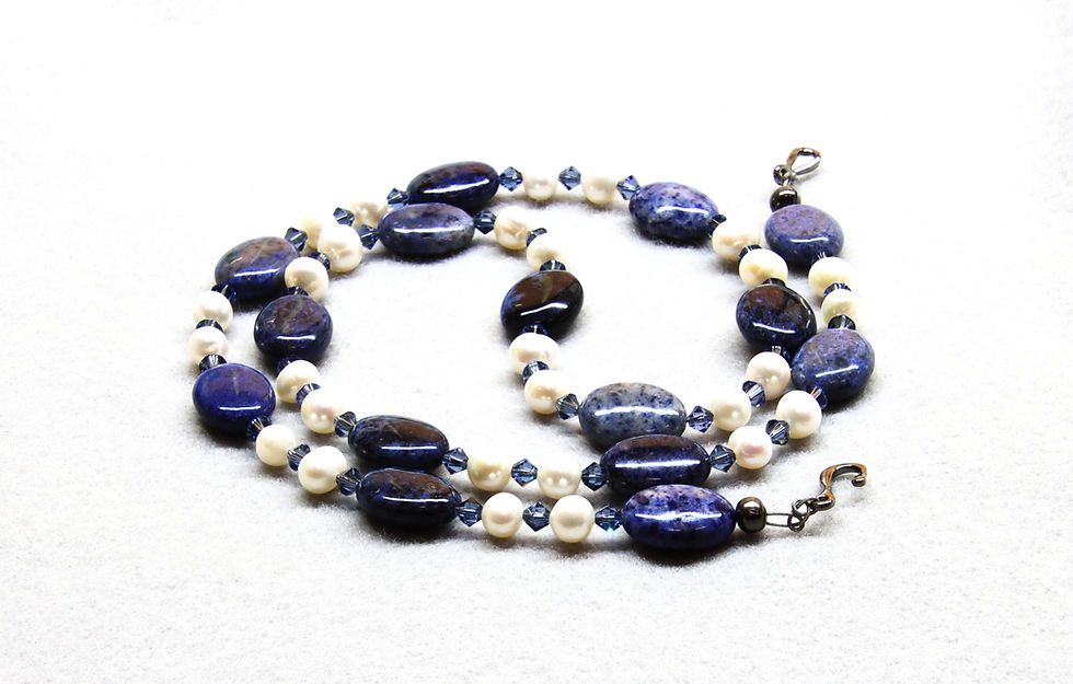 Thumbnail: Dumorterite Necklace and Earrings