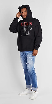 Black Dsquared Hoodie Styling on male model