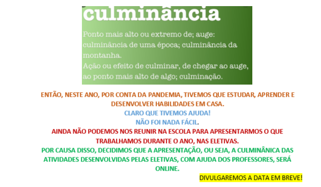 VOCÊ SABE O QUE É CULMINÂNCIA?