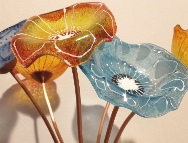 Everlasting Fused Glass Flowers at The Mulberry Bush