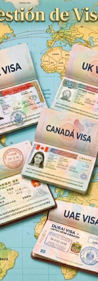 Gestión de solicitudes de visas: USA, Canadá, Reino Unido, China, Dubai.