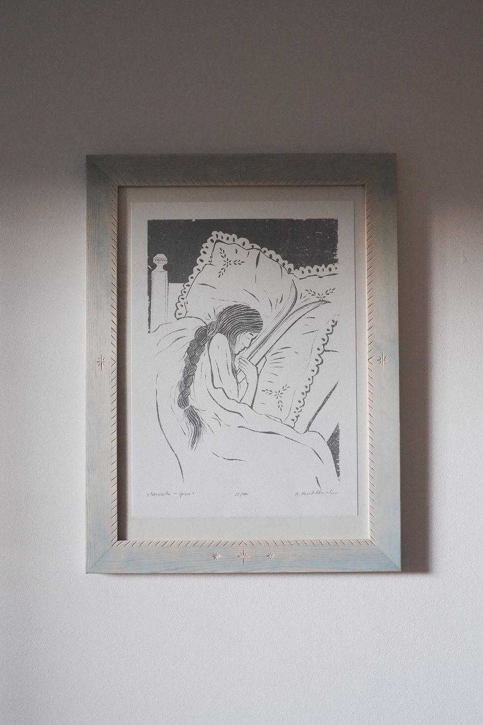 Miniatura: "Narciarka - śpiąca" - sitodruk