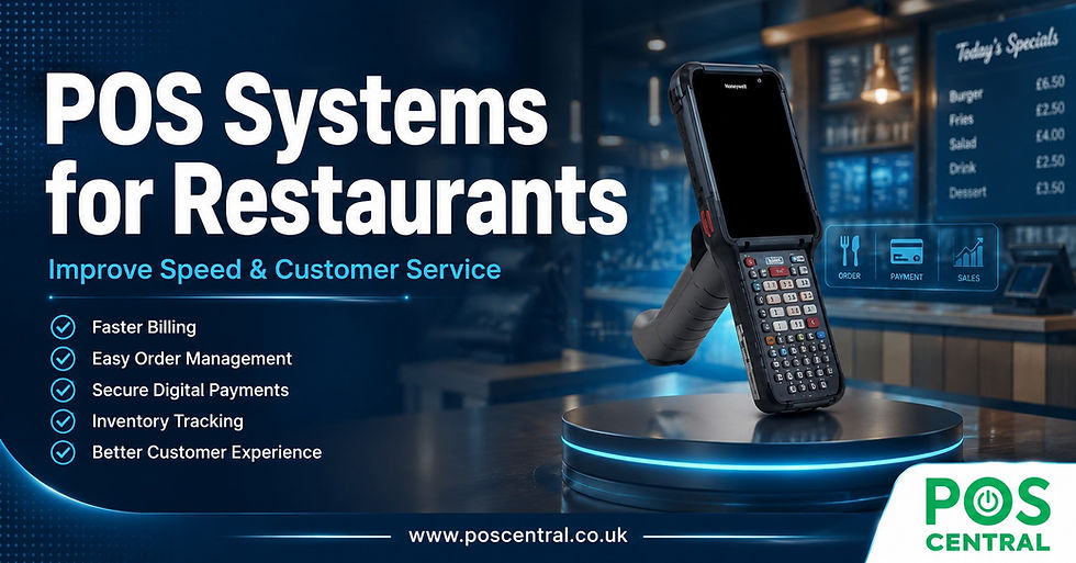 POS systems for restaurants featuring a Honeywell mobile computer for faster billing, inventory management, and customer service.