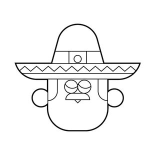 Line illustration sombrero