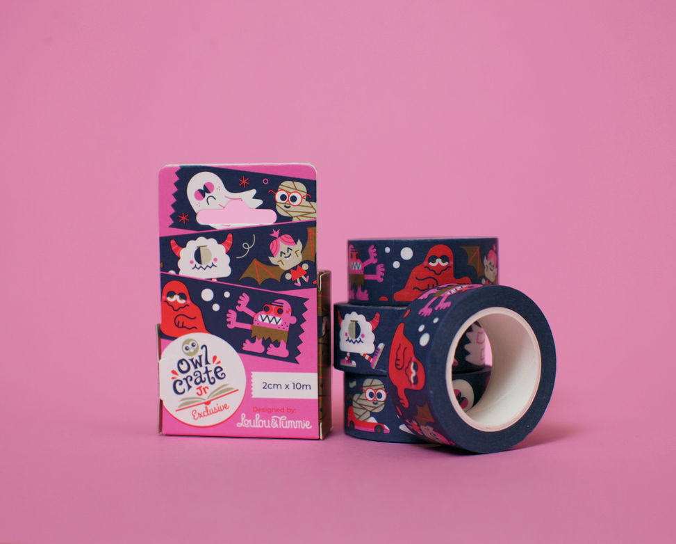 washi tape design for Owl Crate halloween