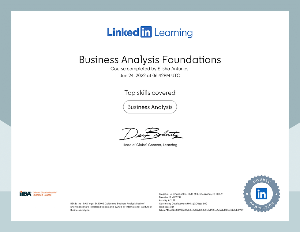 Business Analysis Foundations